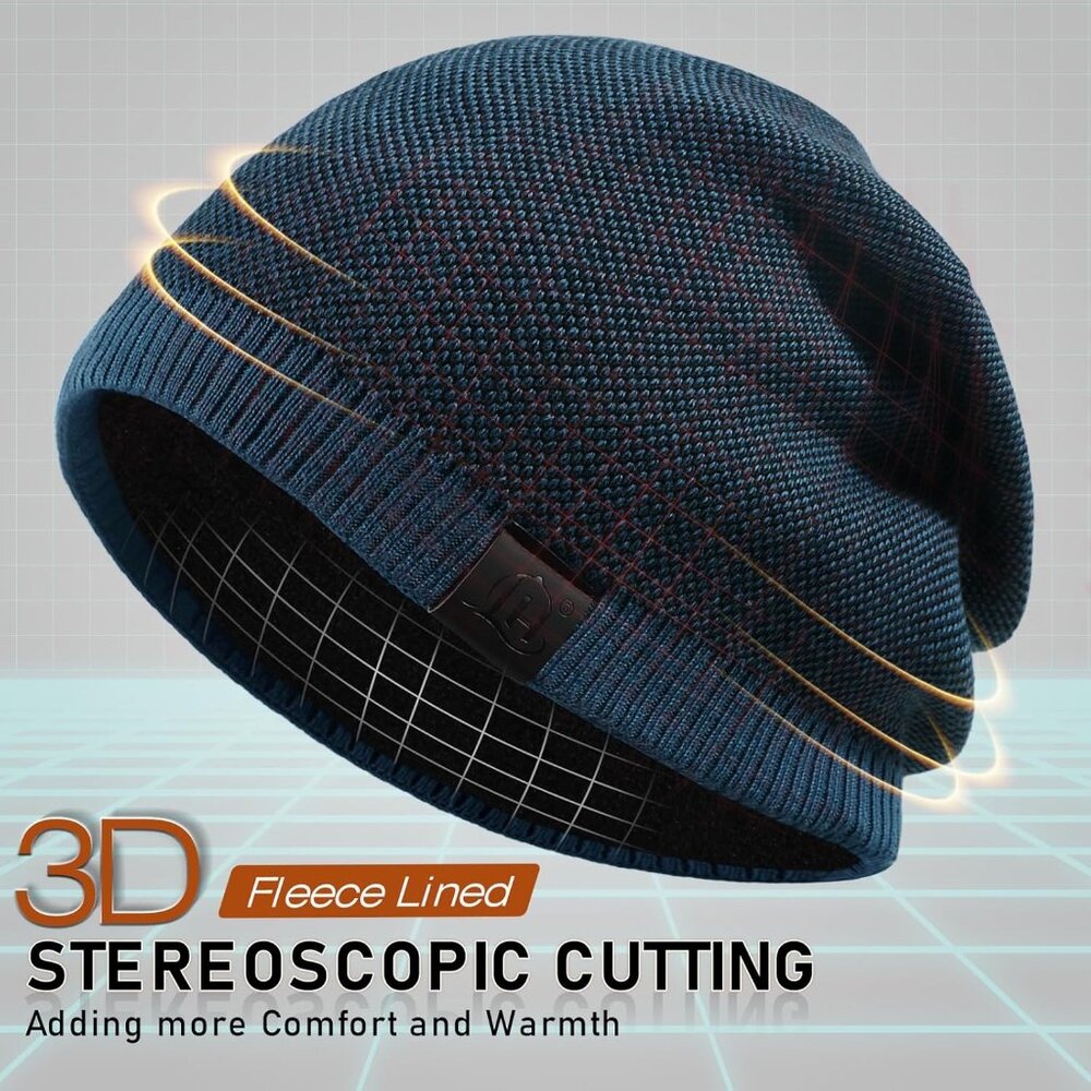 Double-Layer Warmth Beanie - Soft Windproof Skull… - image 3